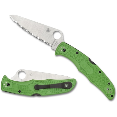 Spyderco 2024 Spyderco Reveal 6 Green Pacific Salt 2 Lc200N Steelserrated Edge SPY-C91FSGR2